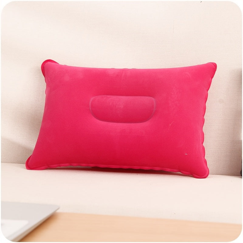 Soft and Luxurious Microfiber Inflatable Pillow for Travel and Camping - Easy to Clean, Lightweight, Rectangle Shape.