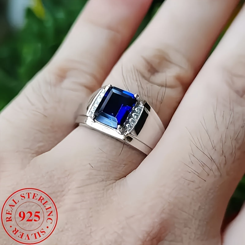 Luxurious and elegant, this 925 silvery plated engagement ring features a dazzling square synthetic cubic zirconia. The perfect gift for a proposal, banquet, Valentine's Day, anniversary, or birthday. This ring is a timeless piece from All Seasons