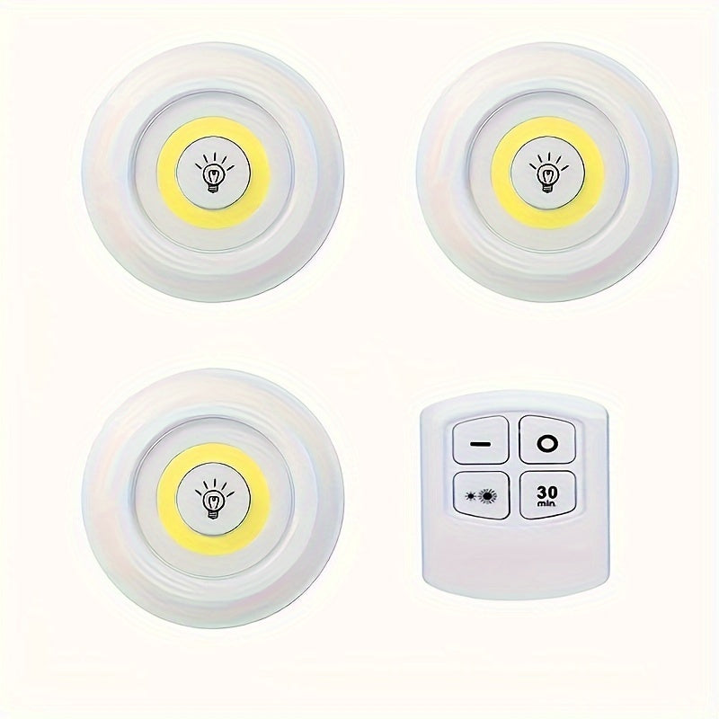 Smart Wireless LED Under-Cabinet Lights with Remote Control, for Wardrobe, Kitchen, and more. Available in 6pcs, 3pcs, 1pc.