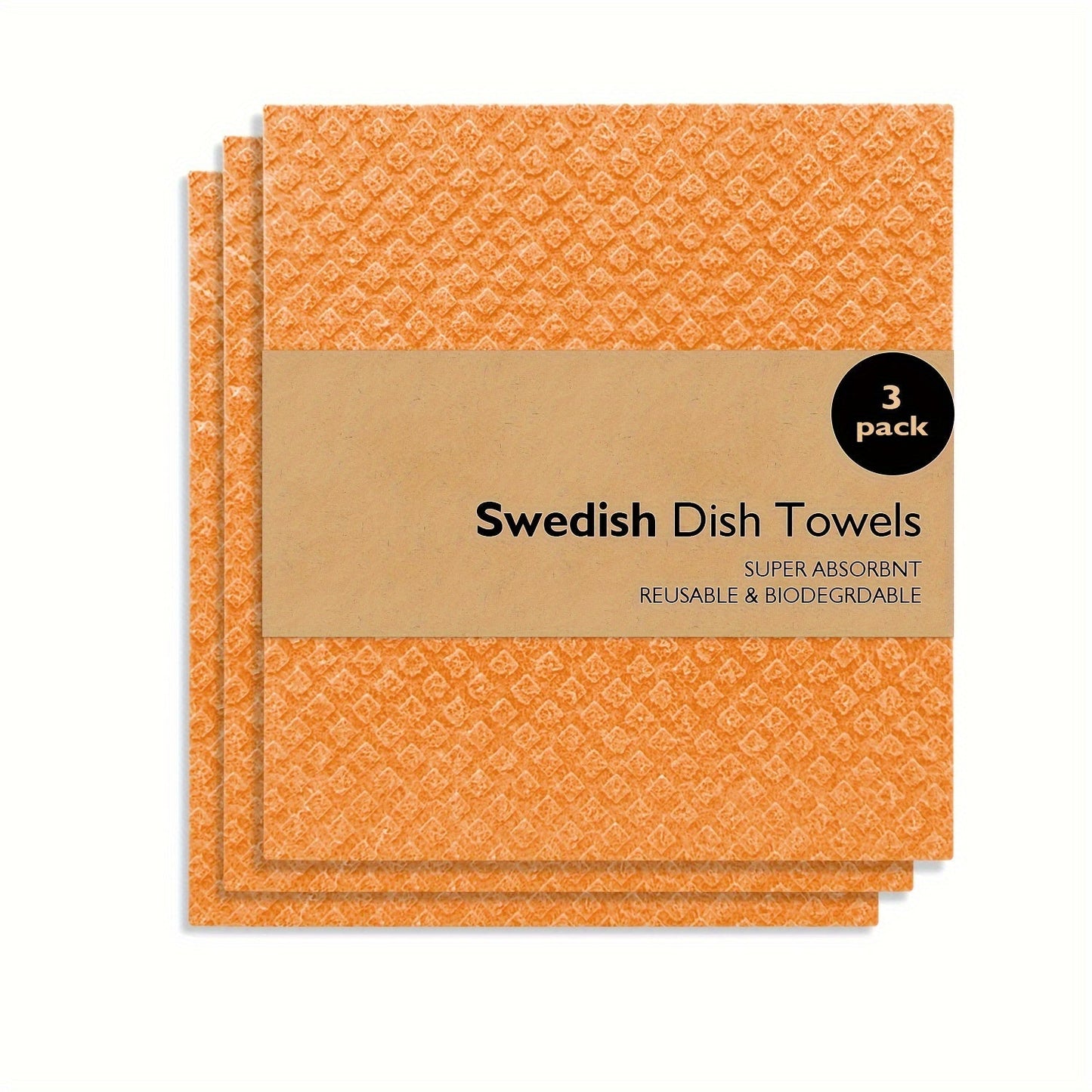 Swedish Dishcloths for the Kitchen - Set of 3 or 10PCS. These reusable and compostable kitchen cloths are made in Sweden from cellulose sponge material. Perfect for washing dishes, these Swedish dishcloths can also be used as reusable paper towels that