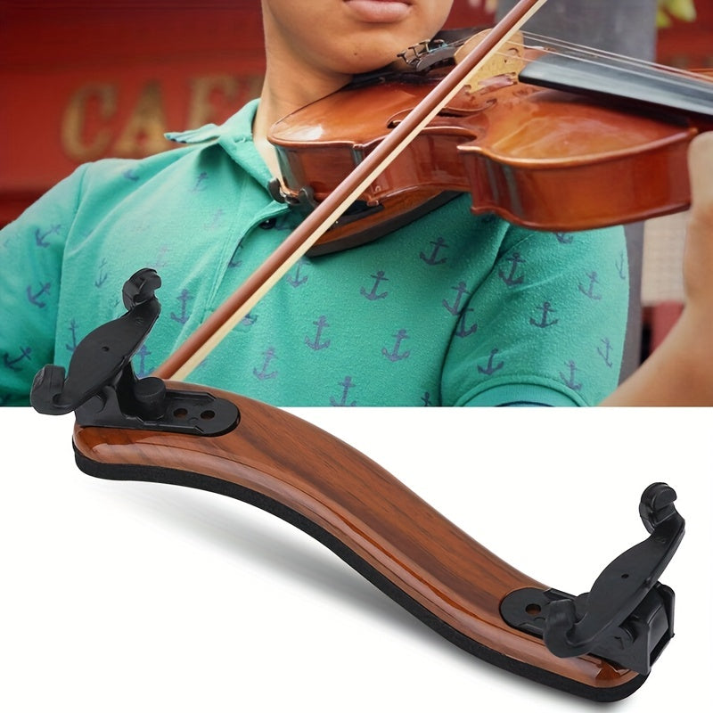 Maple wood violin shoulder rest with comfort padding - adjustable and durable for students and professionals. Can be finely adjusted.