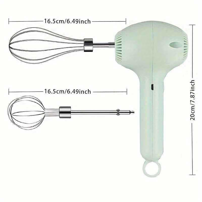 Rechargeable electric eggbeater and whisk for home bakers and professionals, cordless and portable, perfect for cakes, cookies, muffins, and more.