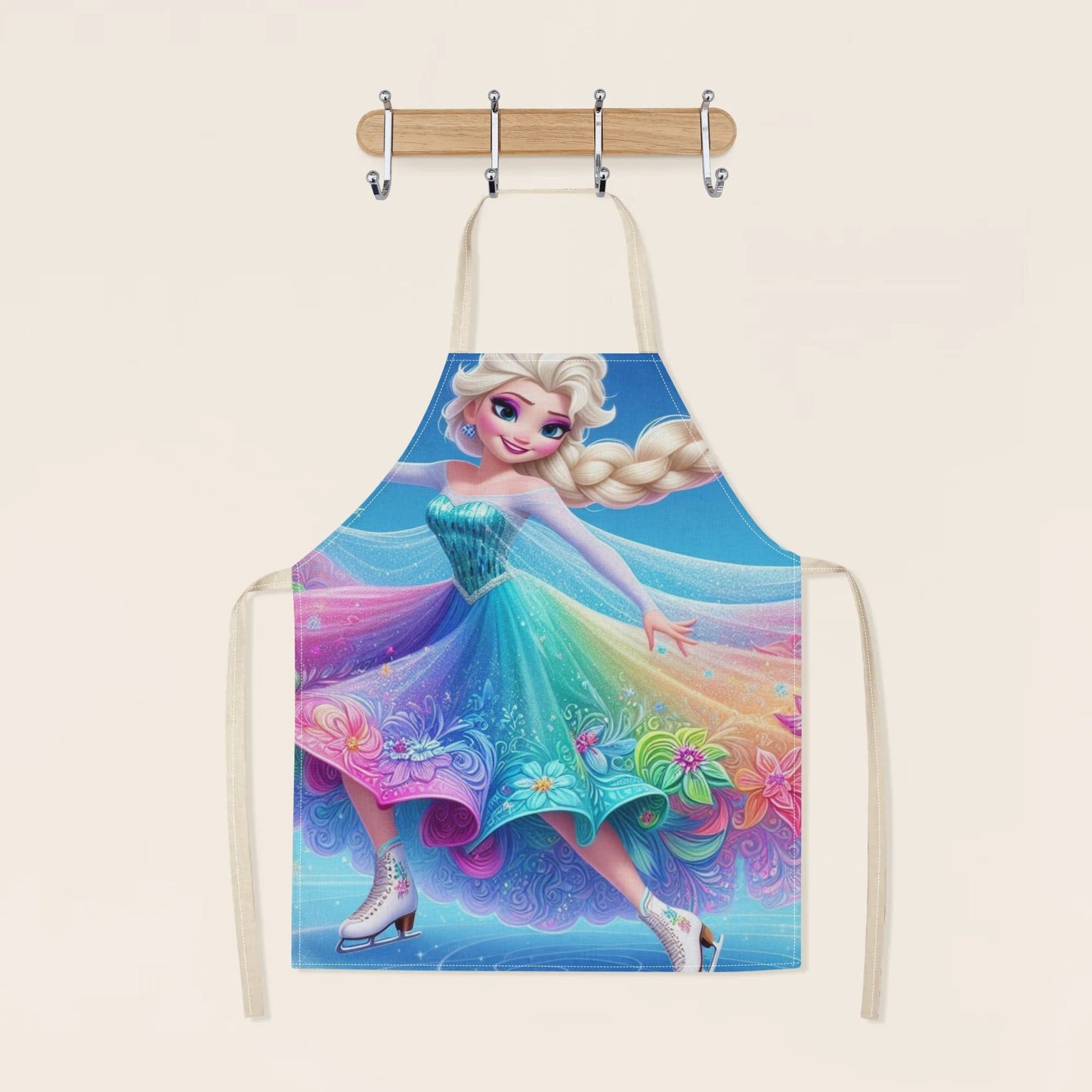 Stay stylish and clean in the kitchen with our Disney Elsa Princess Cartoon Printed Apron. Made from waterproof polyester woven fabric, this apron features a beautiful floral pattern that is perfect for hotel, supermarket, restaurant, fruit shop, milk