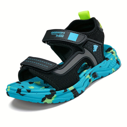 Boys' Summer Beach Sandals - Quick-Dry, Breathable with Shock-Absorbing EVA Sole, Fashionable Closure, Ideal for Outdoor Activities