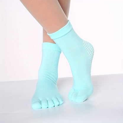 Anti-slip toe socks for women, ideal for yoga, running and athletics. Comfortable and stylish.