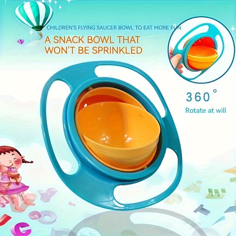 BPA-Free Rotating Bowl for Toddlers with Spill-Proof Design, 360 Degree Spin, Top Fun Feature, and Multi-Color Options