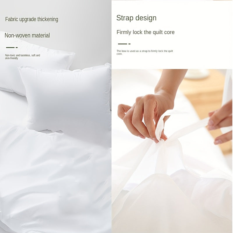 1 piece of individually packaged disposable bed sheets, made with simple and thick material that is reusable. Perfect for hotels, travel, family trips, business trips, and for allergy-proofing your bed.