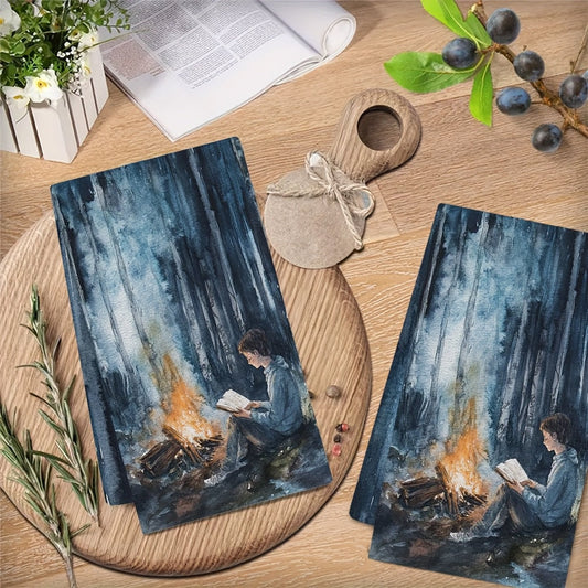 2 pieces of ultra soft kitchen towels featuring a marshmallows and ghost stories design. These highly absorbent dish hand towels are perfect for holiday decor. They are machine washable and measure 16x24 inches. Product code: 2KYSYS1218328