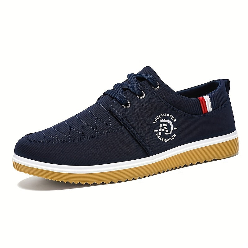 Men's breathable canvas sneakers with fabric lining, rubber sole, and lace-up closure.