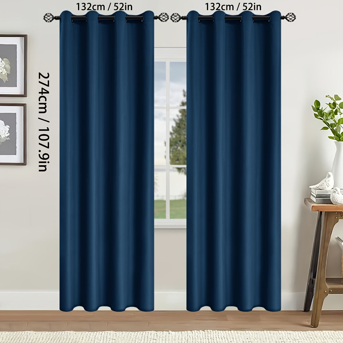 Two-Pack of Modern Blackout Curtain Panels: Keep out the sun with these thermal insulated curtains featuring a twill weave, grommet top design. Made of 100% polyester, these un-corded panels are perfect for the living room, bedroom, or any other room in