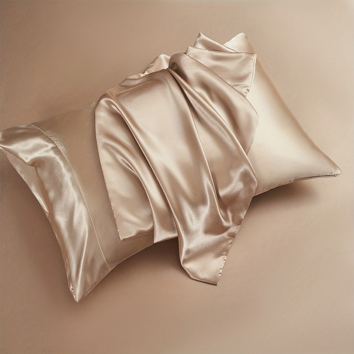 Two pieces of satin pillowcases available in solid colors perfect for the living room or bedroom. Pillow inserts are not included.