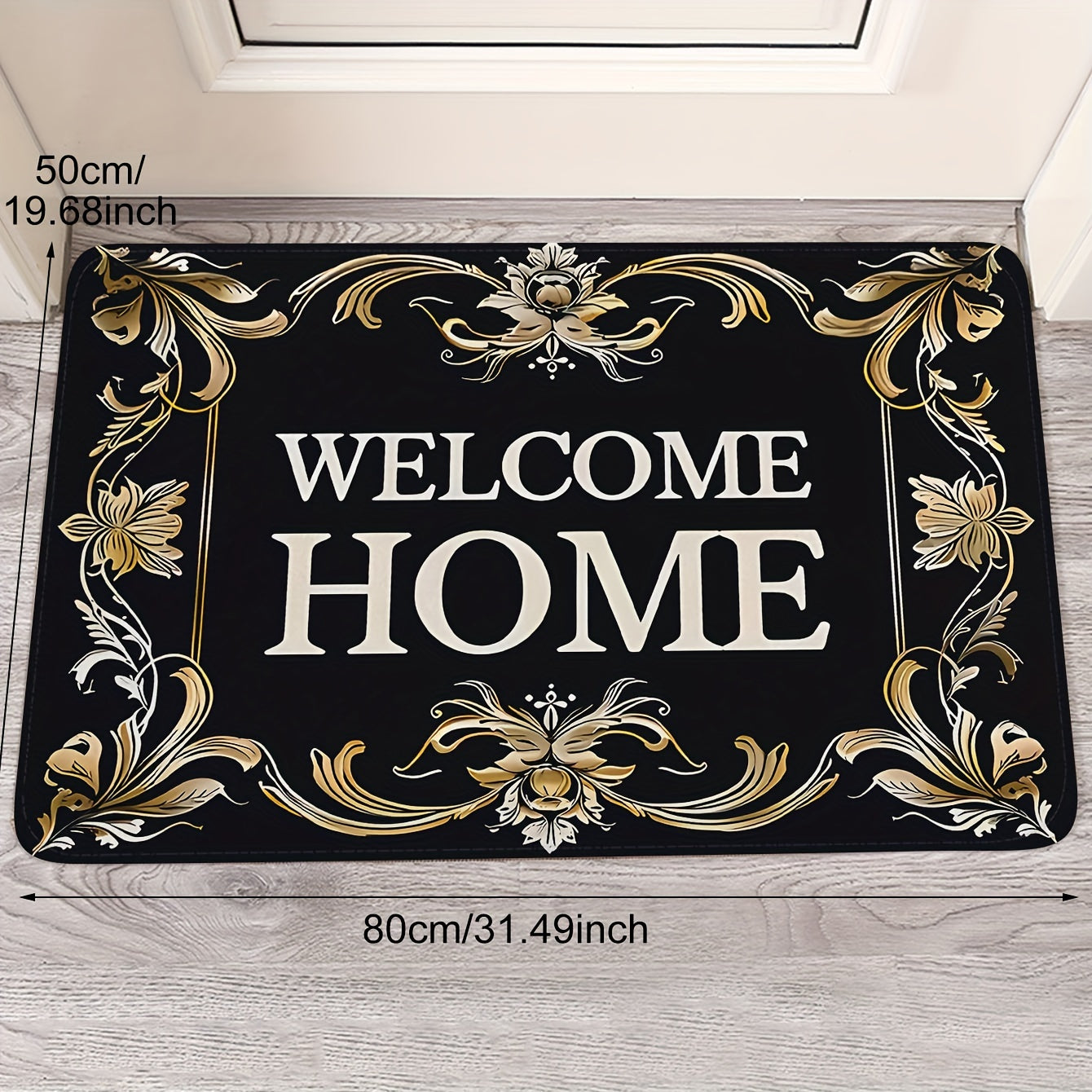 Create a welcoming atmosphere with our Home Floral Doormat - A durable polyester mat that is non-slip, stain resistant, and perfect for indoor/outdoor use. This lightweight, quick-drying mat is ideal for the kitchen, laundry room, restroom, and more.