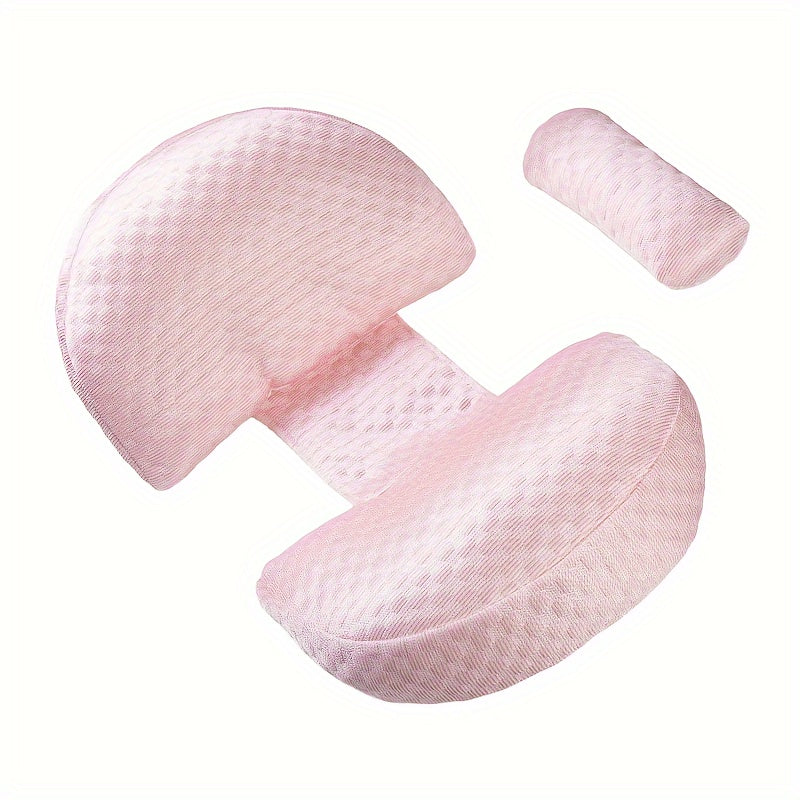 3D Raised Beans Pregnancy Pillow with Enhanced Abdominal Support, Versatile Auxiliary Pillow for Pregnant Women, Ergonomic Design Supports Waist, Back, and Legs at 30 Degree Angle