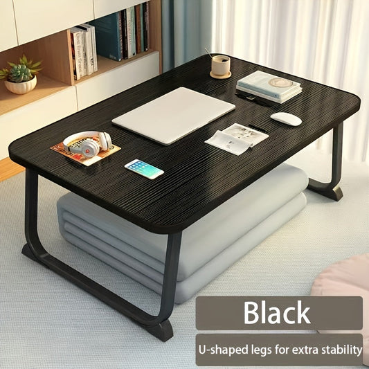 Large Folding Study Desk perfect for students or working from home, with a spacious tabletop and U-shaped legs for stability. Made of durable wooden material, ideal for use in the bedroom, living room, or outdoors.