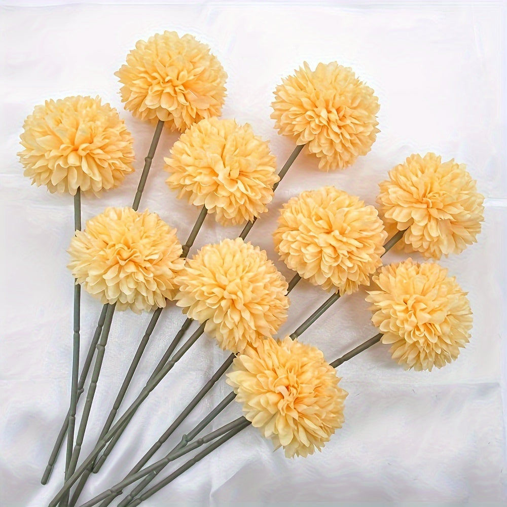 20pcs White Artificial Chrysanthemum Bouquet - All-Season Polyester Flowers for Home Decor, Weddings & Parties - Ideal for Centerpieces & DIY Decor