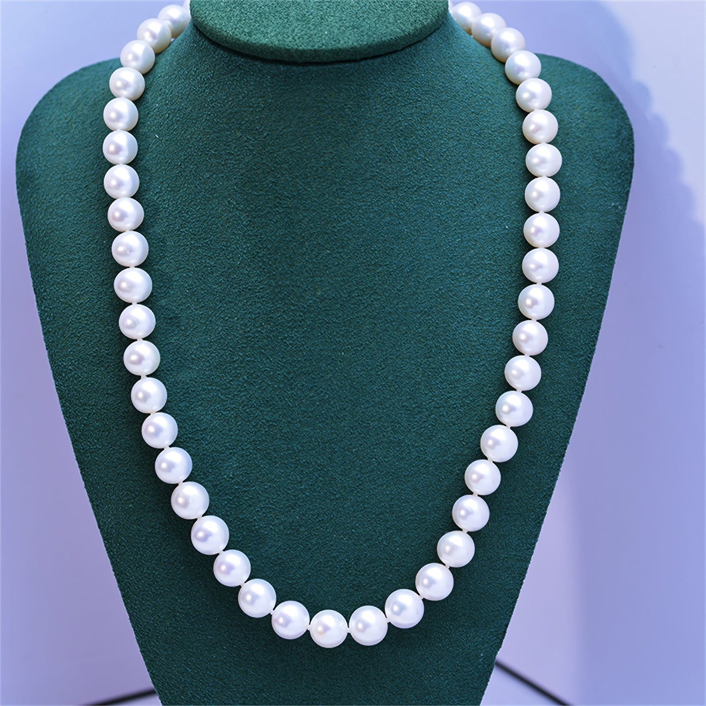 Exquisite Boho Chic Freshwater Pearl Necklace, Round with Gorgeous High Luster and Delicate Imperfections, Plated with 925 Sterling Silver, Ideal for Everyday or Special Occasions, Makes a Wonderful Christmas Gift, Suitable for Any Season.