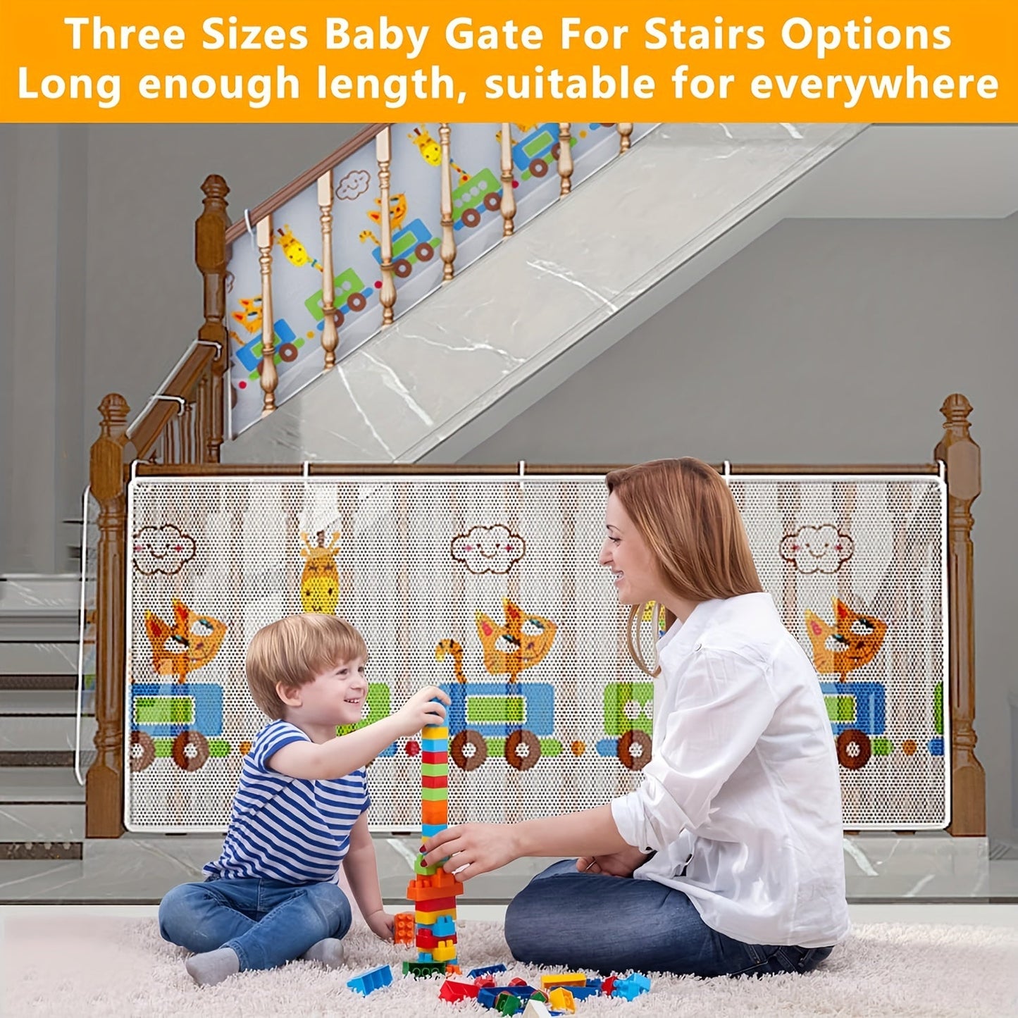 Goldcolin Youngsters Safety Net - Vibrant Design Stair & Balcony Guard, Polyester Fiber Lead-Free, and Enhanced Safety