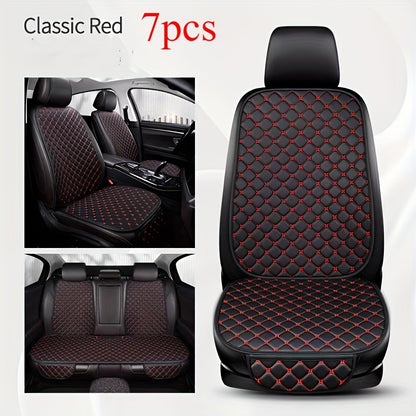 Universal seat cushion made of PU leather with star embroidery suitable for 5 seats in all seasons.