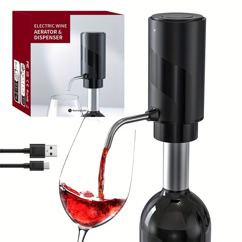 XuanGui USB Rechargeable Electric Wine Aerator & Pourer features quick aeration, one-touch stop, and food-grade materials with Type-C charging.