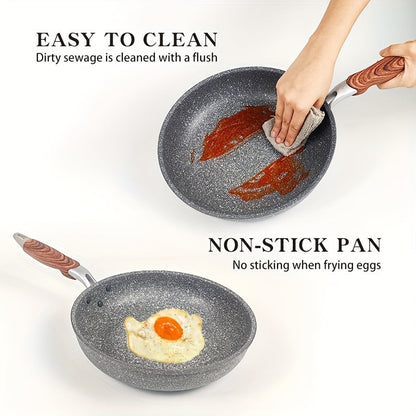 1-piece Cornstone flat bottom frying pan that is also a non-stick pan, milk pot, and soup pot. This home cookware is compatible with induction cookers.