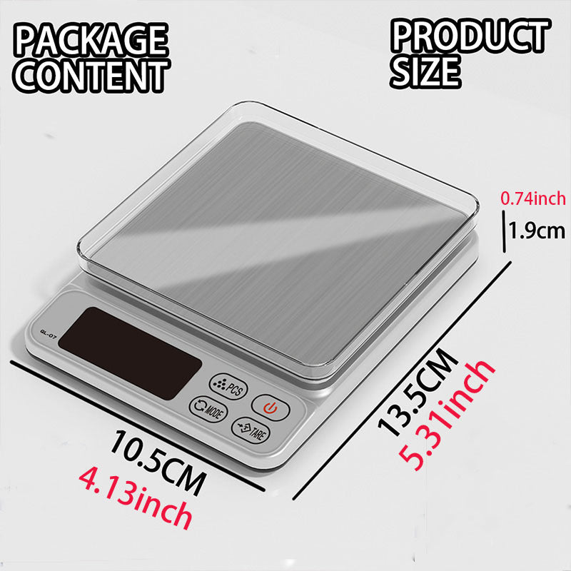 Portable HOTU Digital Jewelry Scale with accurate weighing, LCD display, and 2*AAA batteries included