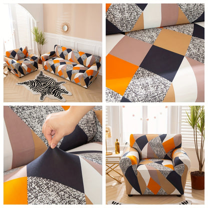 1 Printed Sofa Cover with 1 Free Cushion Cover