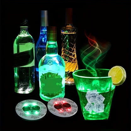 5 LED illuminated bar coasters for decorating Christmas, bar, KTV, wedding party, and cocktail beverages.