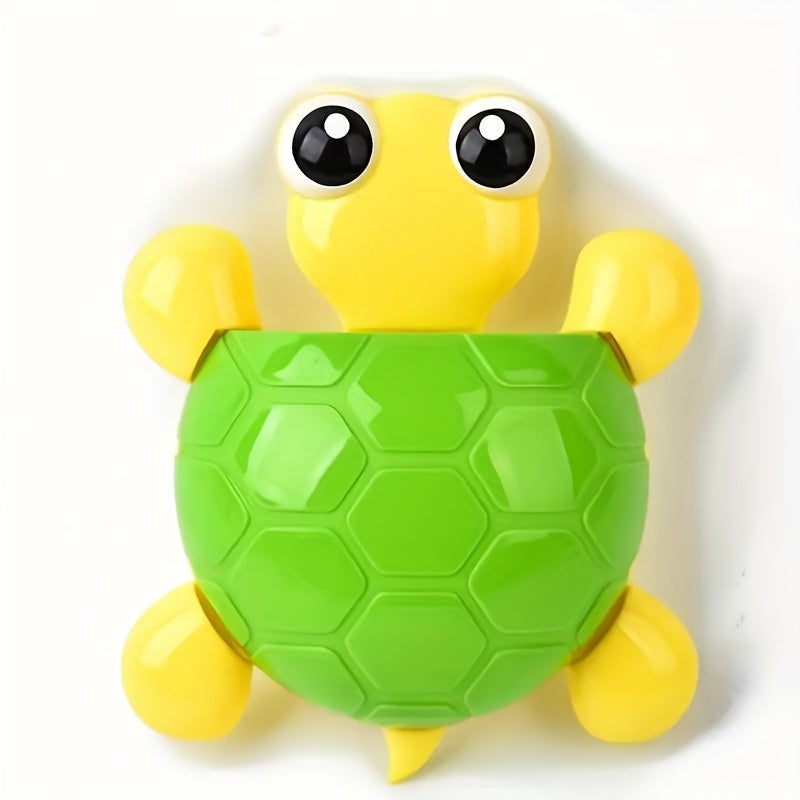 Turtle design suction cup toothbrush holder, great for Halloween and Christmas decorations.