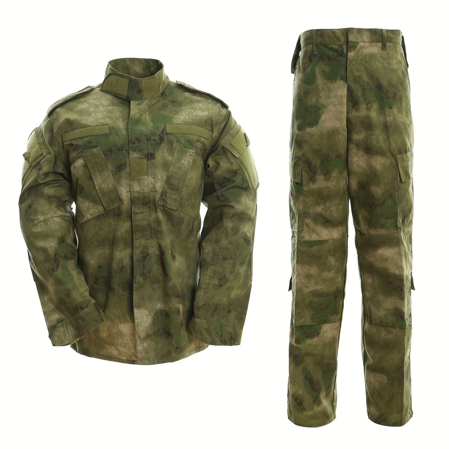 2nd Gen Camo Training Suit - Durable Polyester, Machine Washable, Zip Jacket & Cargo Pants, Perfect for Spring/Fall Outdoor Activities