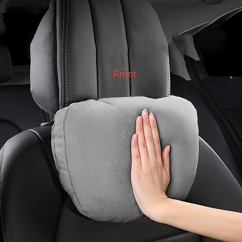 A luxurious Suede Fleece Headrest Lumbar Support Set for Car Seats - the ultimate comfort accessory for all car models.