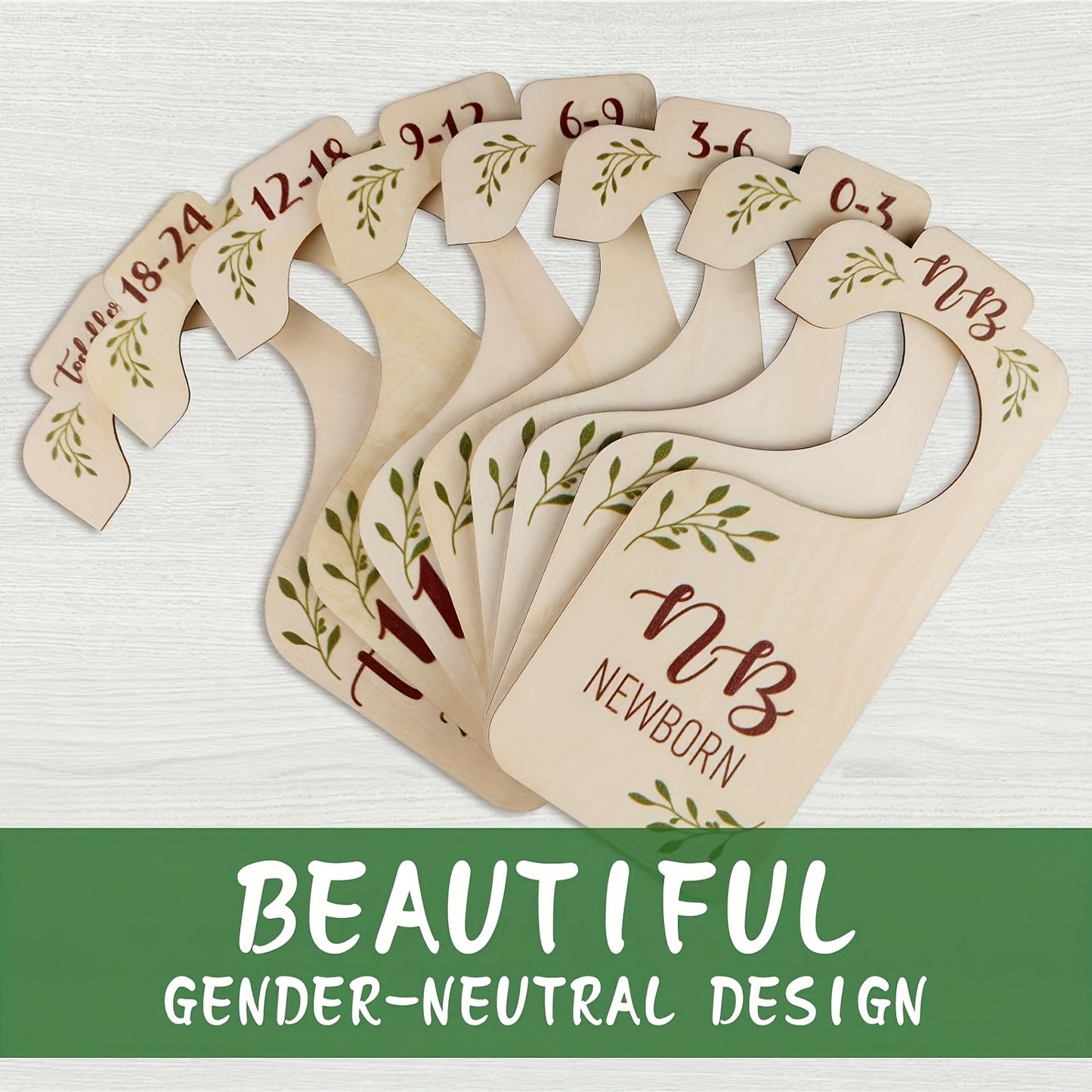 Set of 8 durable, double-sided wooden closet dividers for easy organization in kids' rooms.