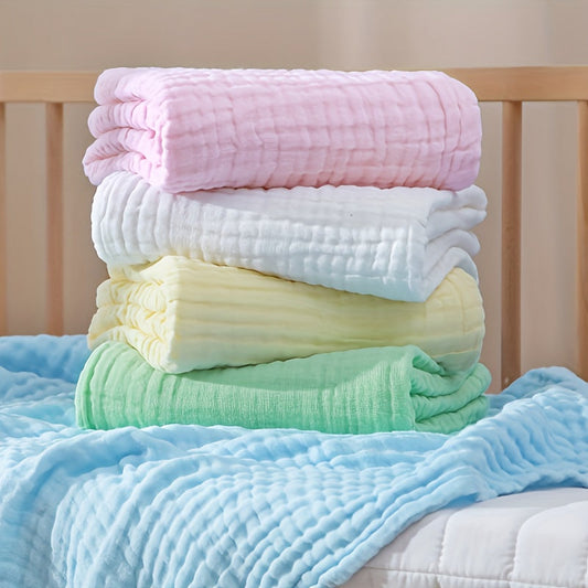 Premium 6-Layer Cotton Swaddle Blanket for Kids - Provides Year-Round Comfort & Excellent Absorbency as a Bath Towel, Ideal for Boys & Girls, Easy to Clean in the Washing Machine - Comes in Gray, White, Pink, Blue, Yellow (104.14x104.14 cm)