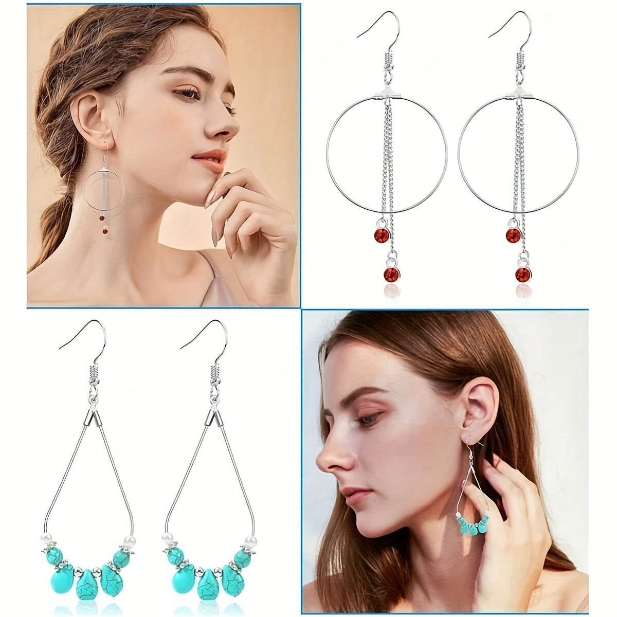 This bundle includes 380 earring making kits, featuring 80 bead hoop earring finding components, 100 hypoallergenic earring hooks, 100 jump rings, and 100 earring backs. It also comes with tear drop round earring bead hoop earring supplies, perfect for