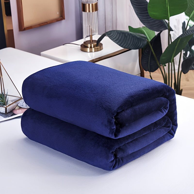 Luxurious Ultra-Soft Flannel Blanket in Solid Color, Contemporary Style – Cozy Plush Bedding Cover, Pillow Inserts or Cases Not Included.