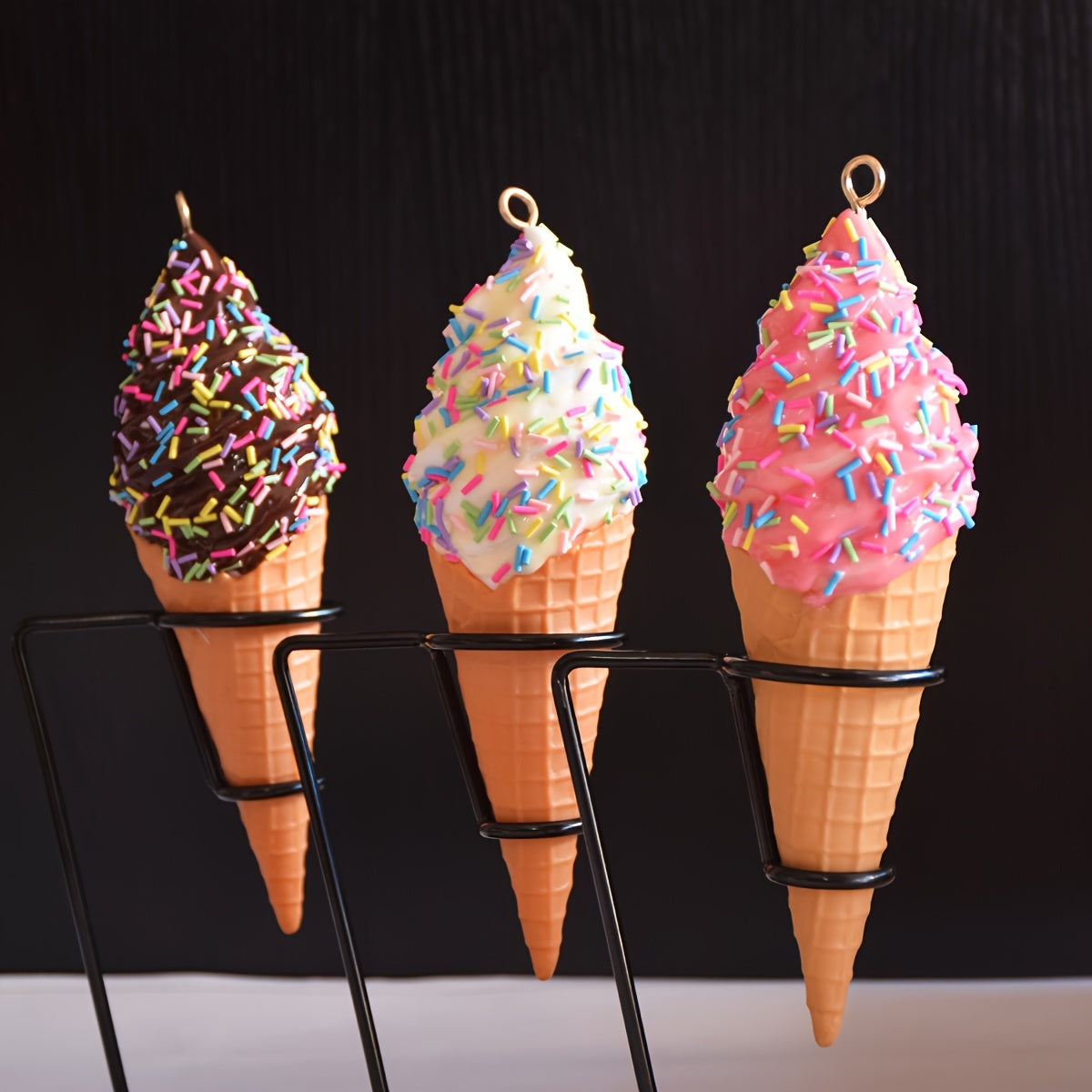 PVC Ice Cream Display Model, Great for Decor, Photography Props, and Room Decor