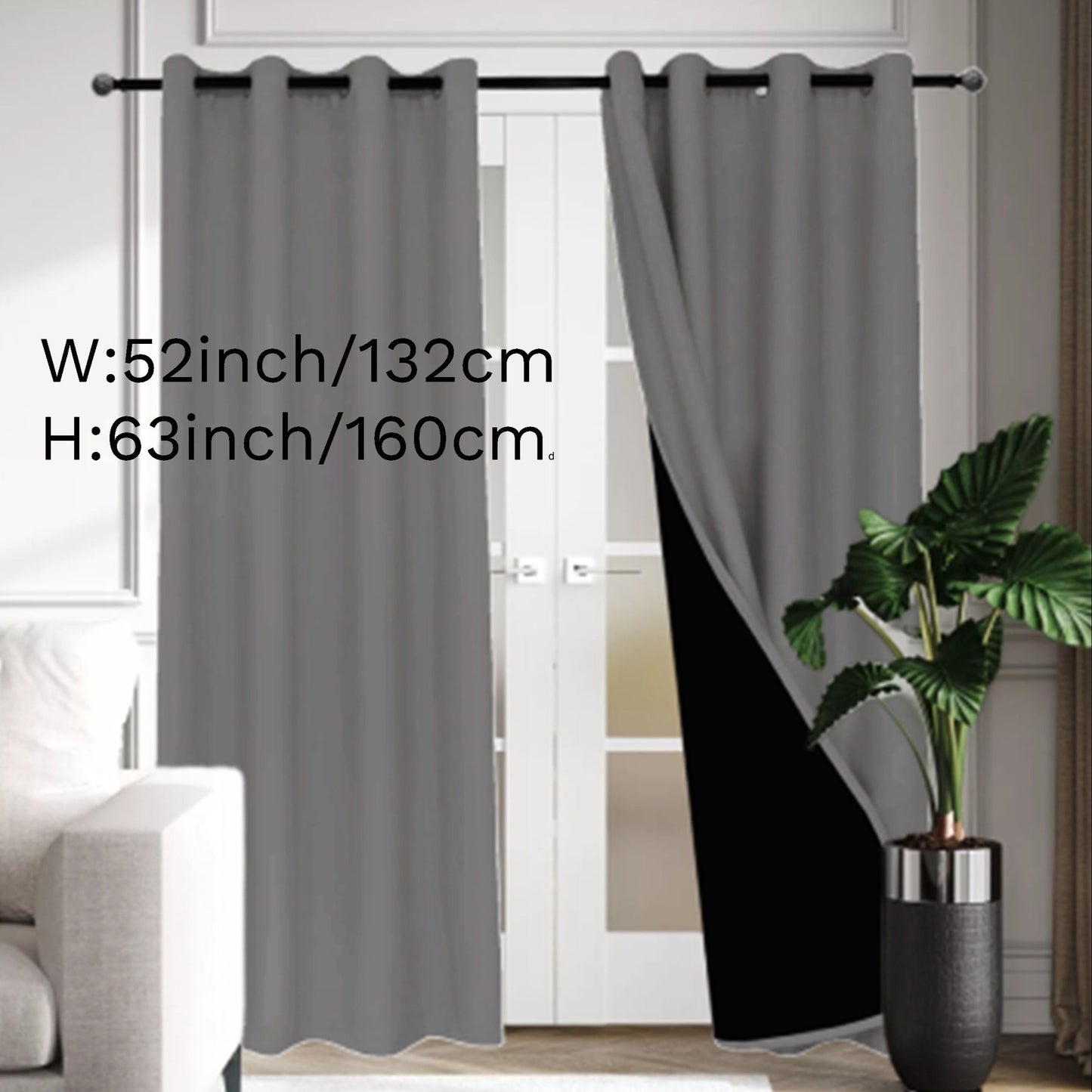 Classic Thermal Insulated Blackout Drapery Panel with Grommet Top - Made from 100% Plain Weave Polyester Fabric, Perfect for Bedroom and Various Rooms. Hand-Washable for Privacy and Energy Efficiency.