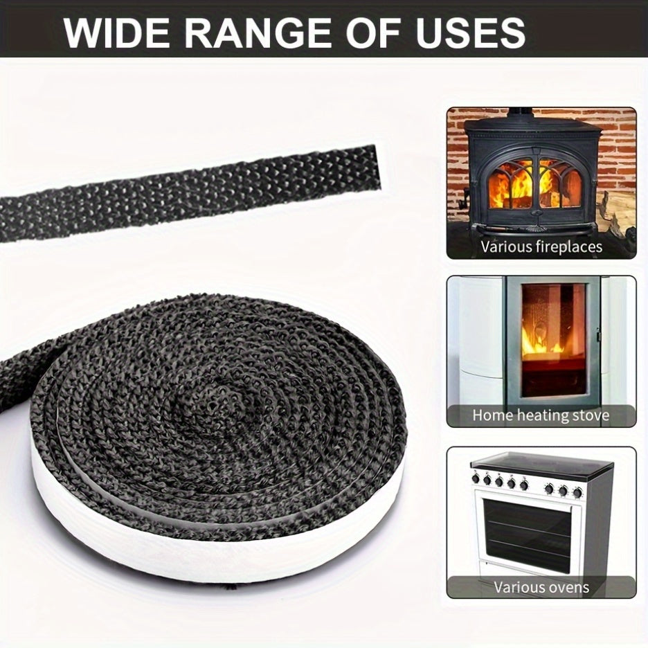 Fireproof seal rope made of fiberglass, measuring 2 meters in length and 3 millimeters in diameter. Ideal for high-temperature applications, such as sealing wood burning stove doors, fireplace sealing, oven sealing, and more.