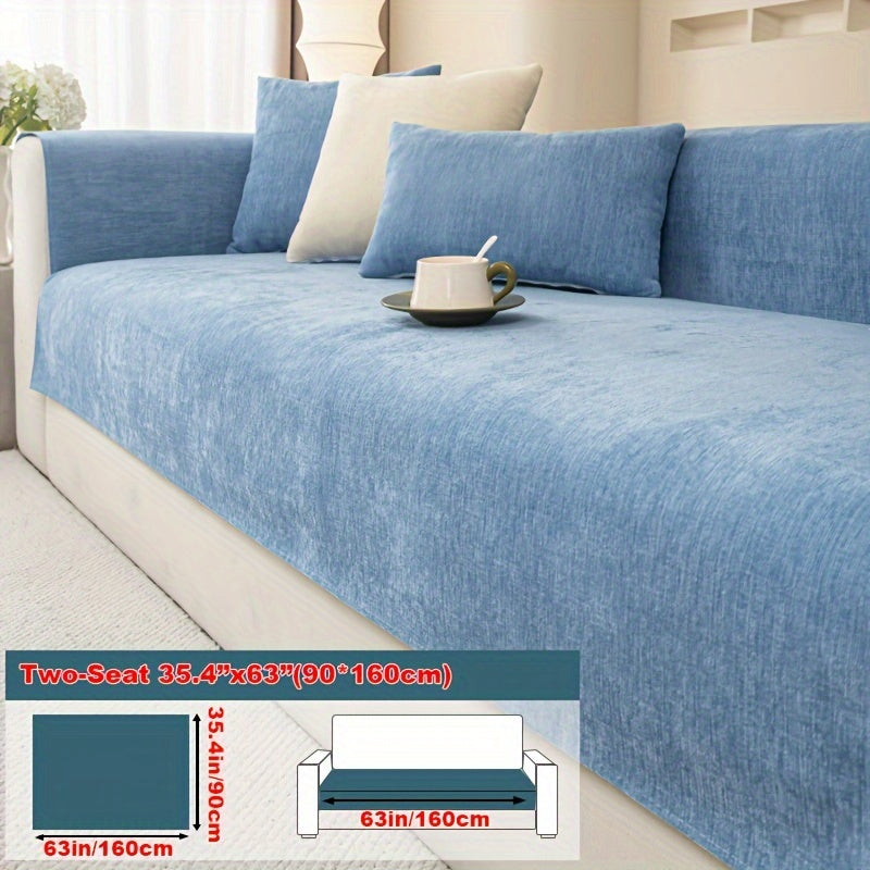 Chenille Sofa Cover suitable for armchairs to 4-seater sofas, pet-friendly, non-slip, machine washable - 1pc.