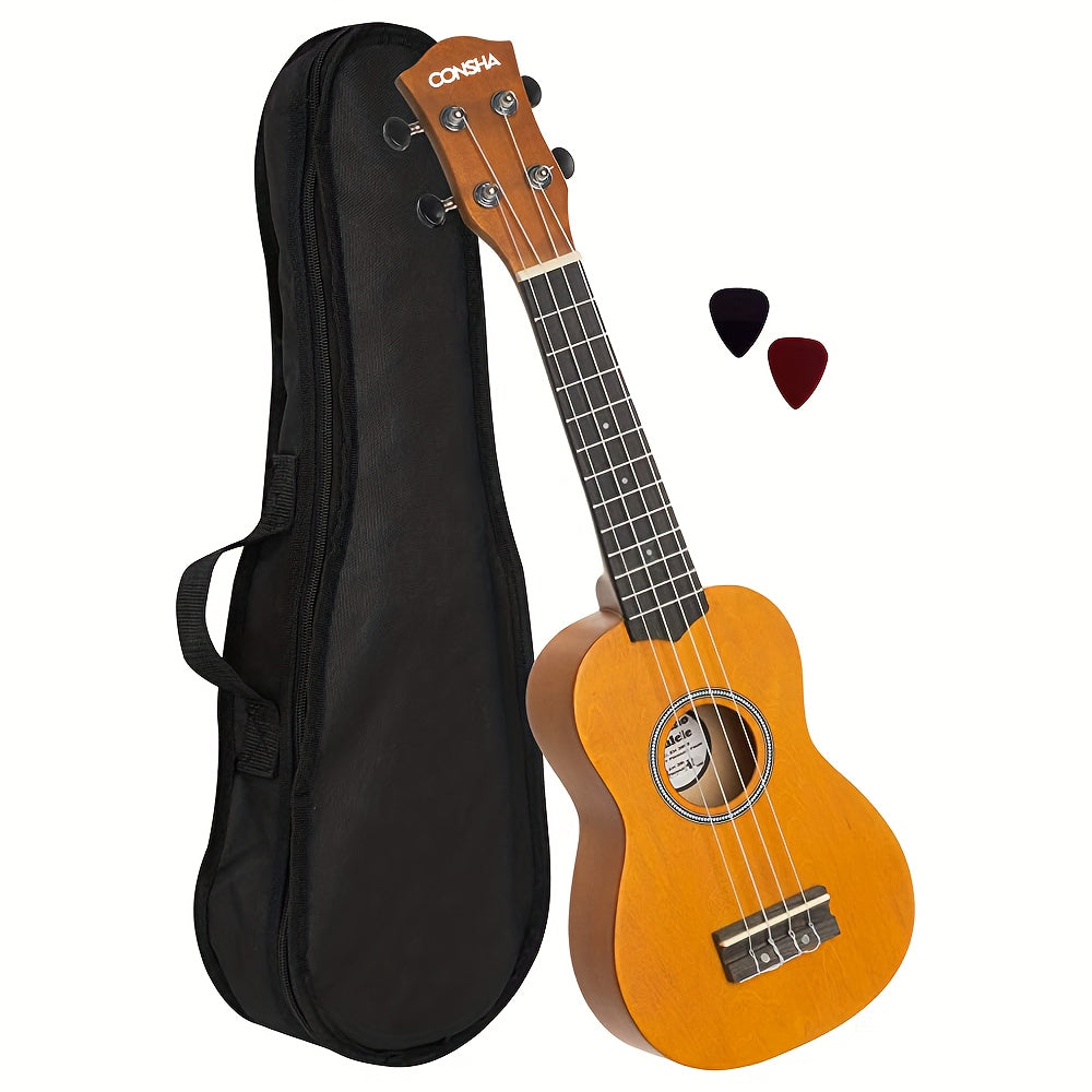 21-Inch Soprano Ukulele for Music Beginners with 4 Strings