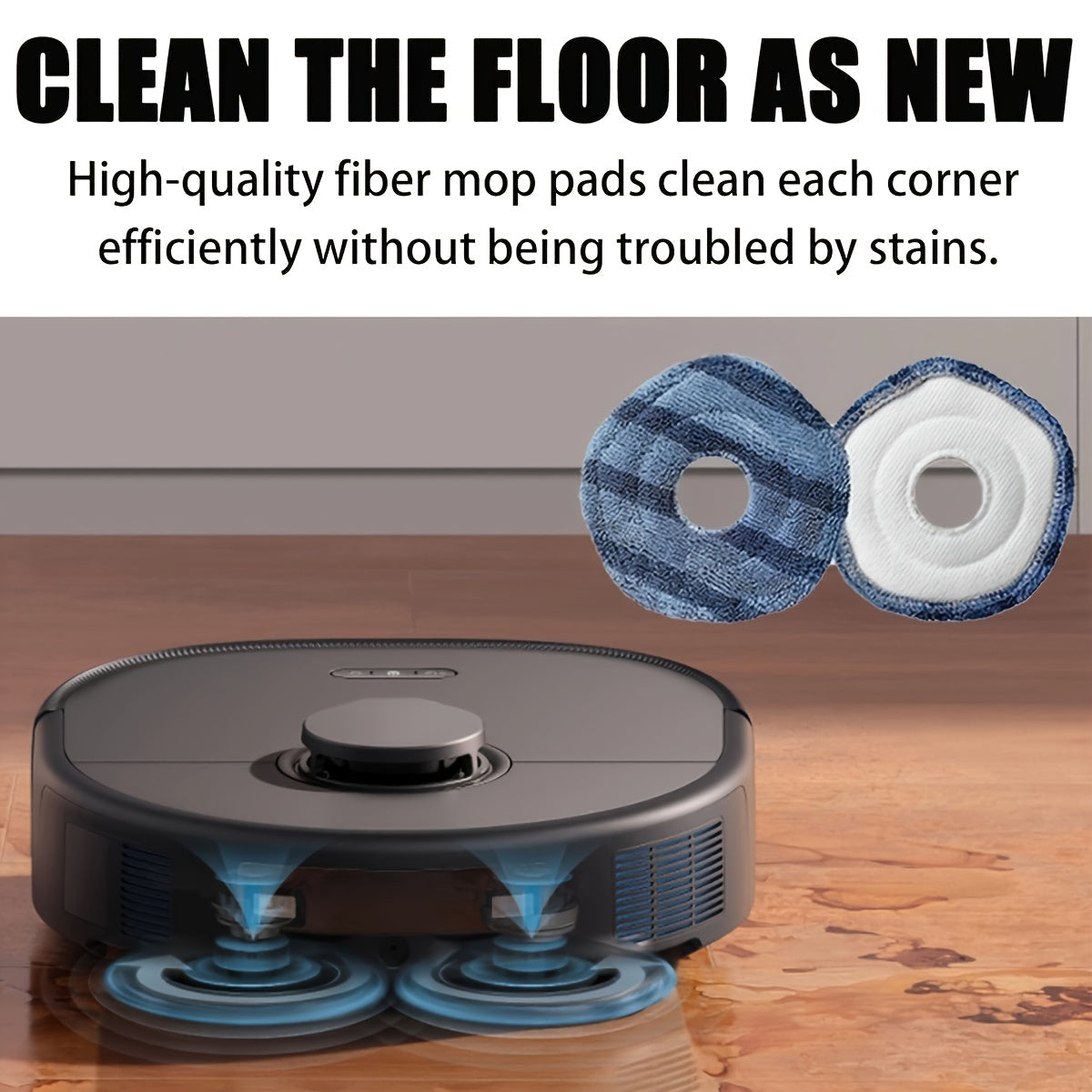 Set of 4 Replacement Vacuum Mop Pads for Eufy X10 Pro Omni and Eufy X9 Pro Robot Cleaners, Includes Clothes