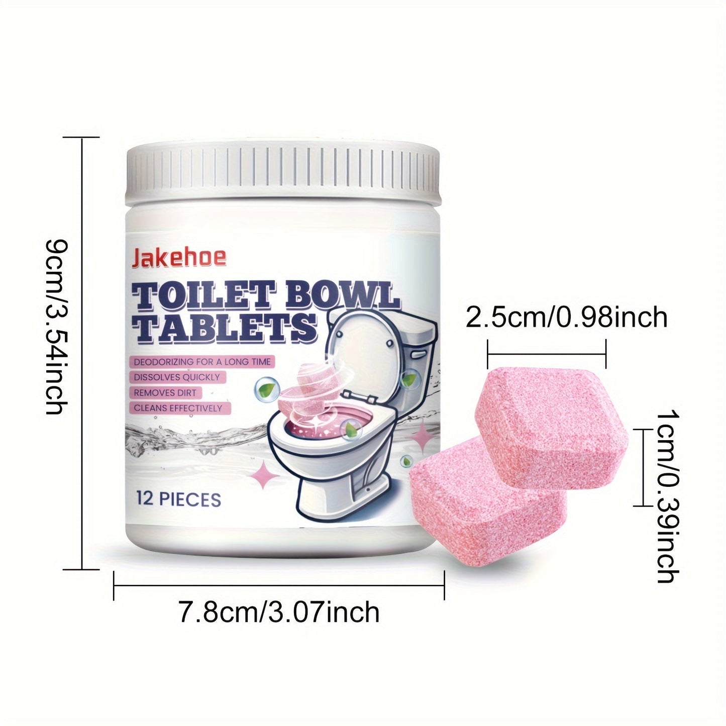 No-Residue Effervescent Tablets for Sparkling Clean Toilet Bowls - Removes Stains and Dirt with Sodium Hydrogen Carbonate Formula, Ideal for Home Cleaning.