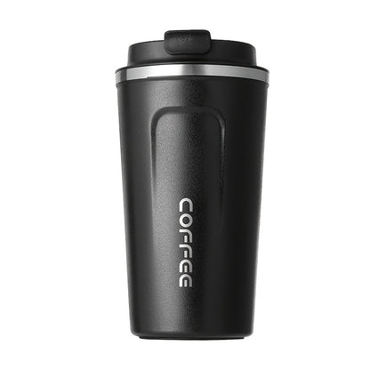 Insulated stainless steel travel mug keeps beverages hot or cold all day - 510ml/17.2oz capacity for coffee, tea, and soda.