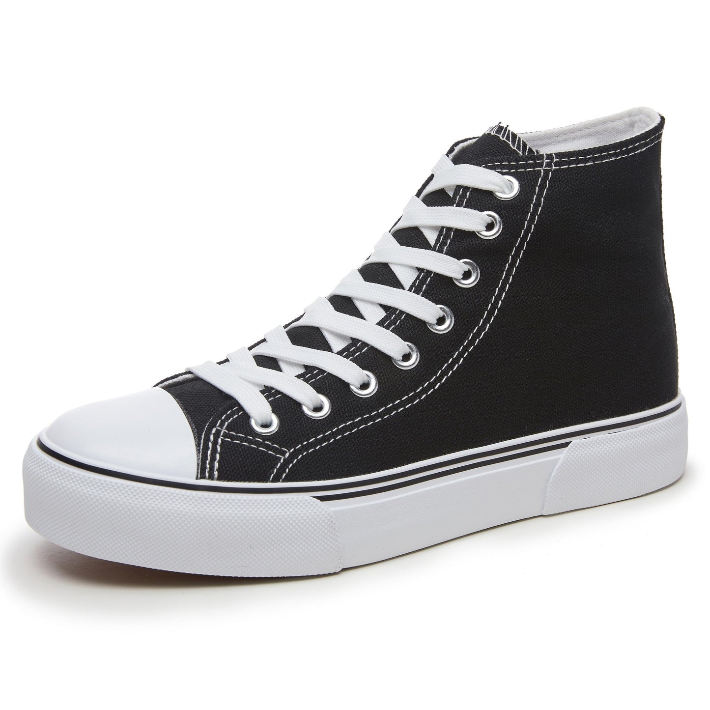 Women's high-top lace-up sneakers, fashionable and comfortable for walking.