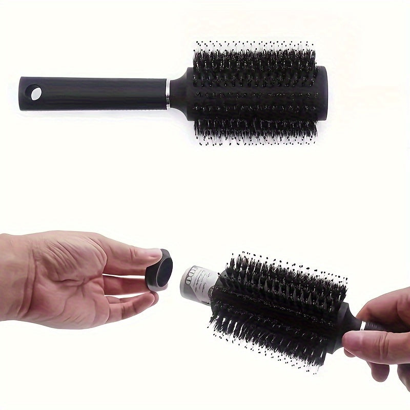 Hidden container with hair brush comb diversion stash serves as a safe compartment for home or travel use.