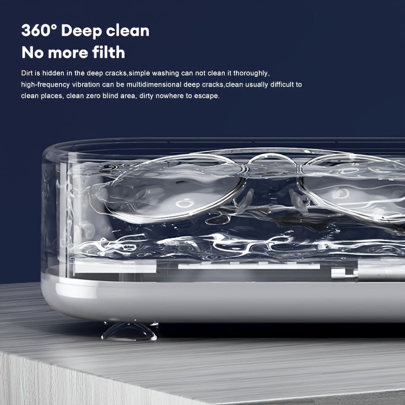 The new household washing machine is a versatile cleaner for glasses, jewelry, watches, teeth guards, and stains, with its effective vibration cleaning box.