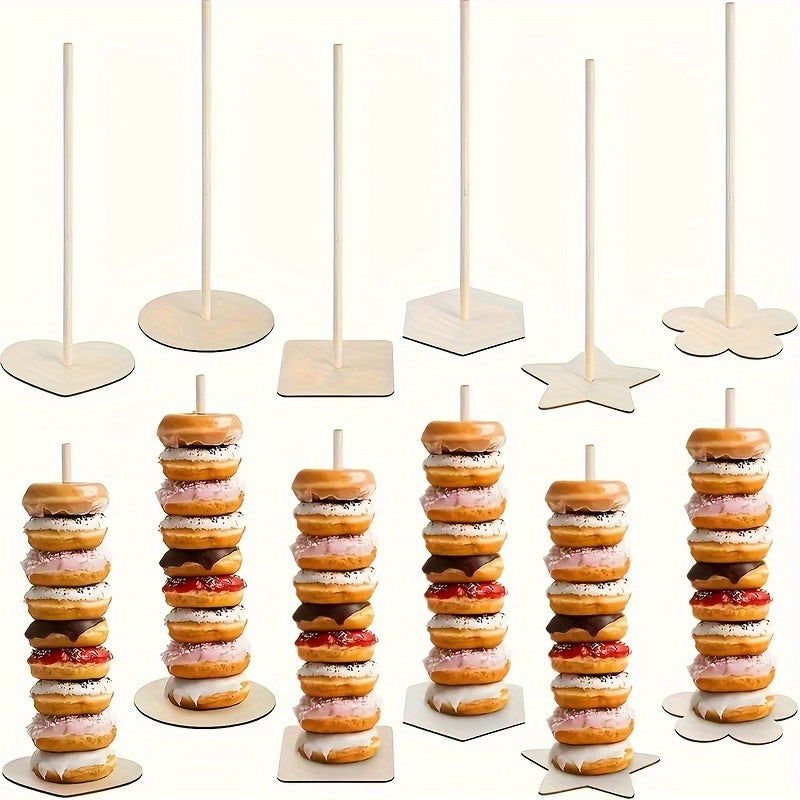 Wooden Donut Holder - Perfect for Wedding, Birthday Parties, and More! Display Stand for Table and Desktop Decoration - Detachable Design, 1 Piece