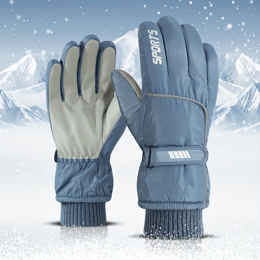 Bestselling Winter Ski Gloves with Touchscreen Compatibility, Windproof and Waterproof Design, Anti-Slip Grip, Fleece Lining for Ultimate Warmth during Winter Outdoor Activities like Cycling and Skiing - Made with Durable Polyester Material