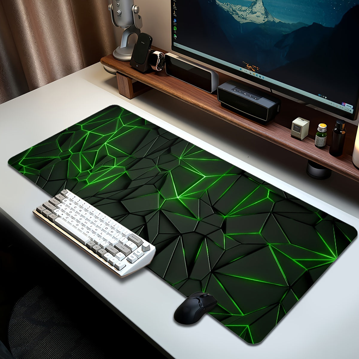 Durable, large, stylish geometric mouse pad for computers and laptops - waterproof, non-slip, perfect for gamers or office use.