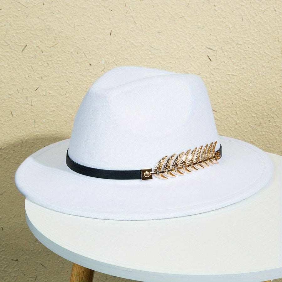 Men's Fashionable Wide-Brimmed Solid Color Hat Charm