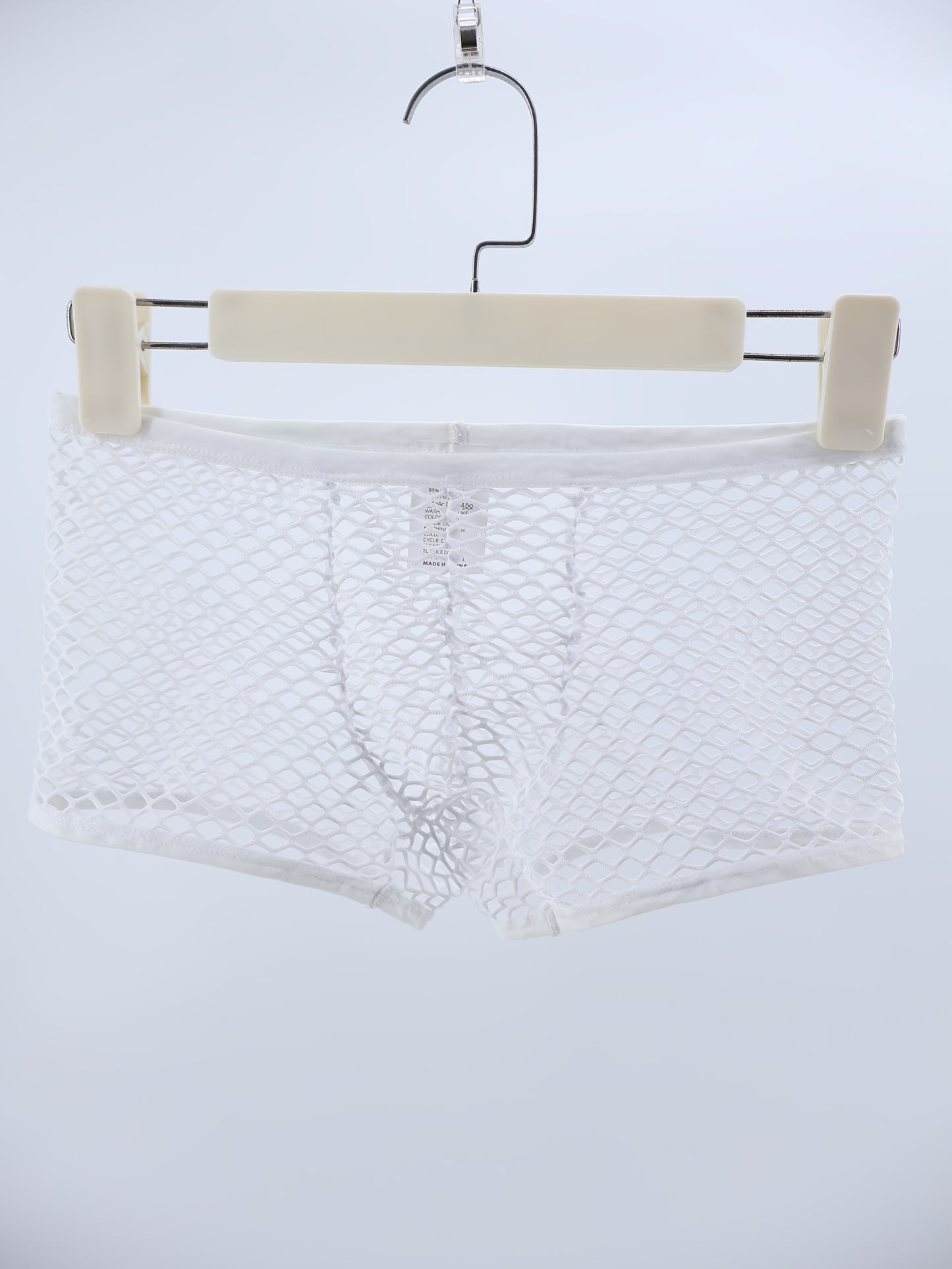 Breathable mesh men's boxer shorts with transparent, soft U-shaped design for a sexy look.